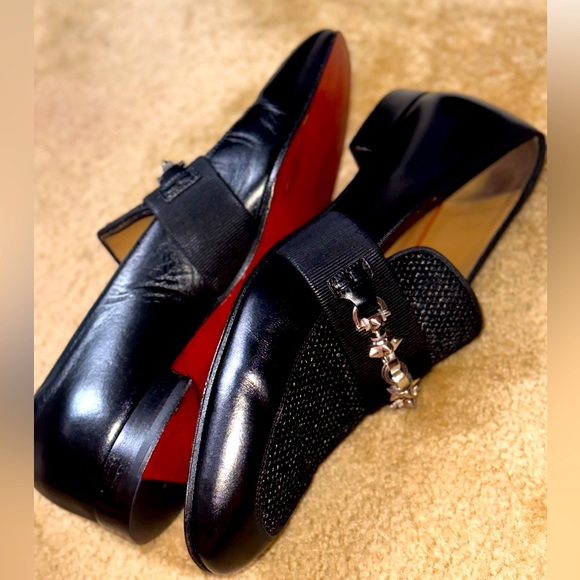 Christian Louboutin Men's Leather Loafers 44 (US 10) Red Bottoms